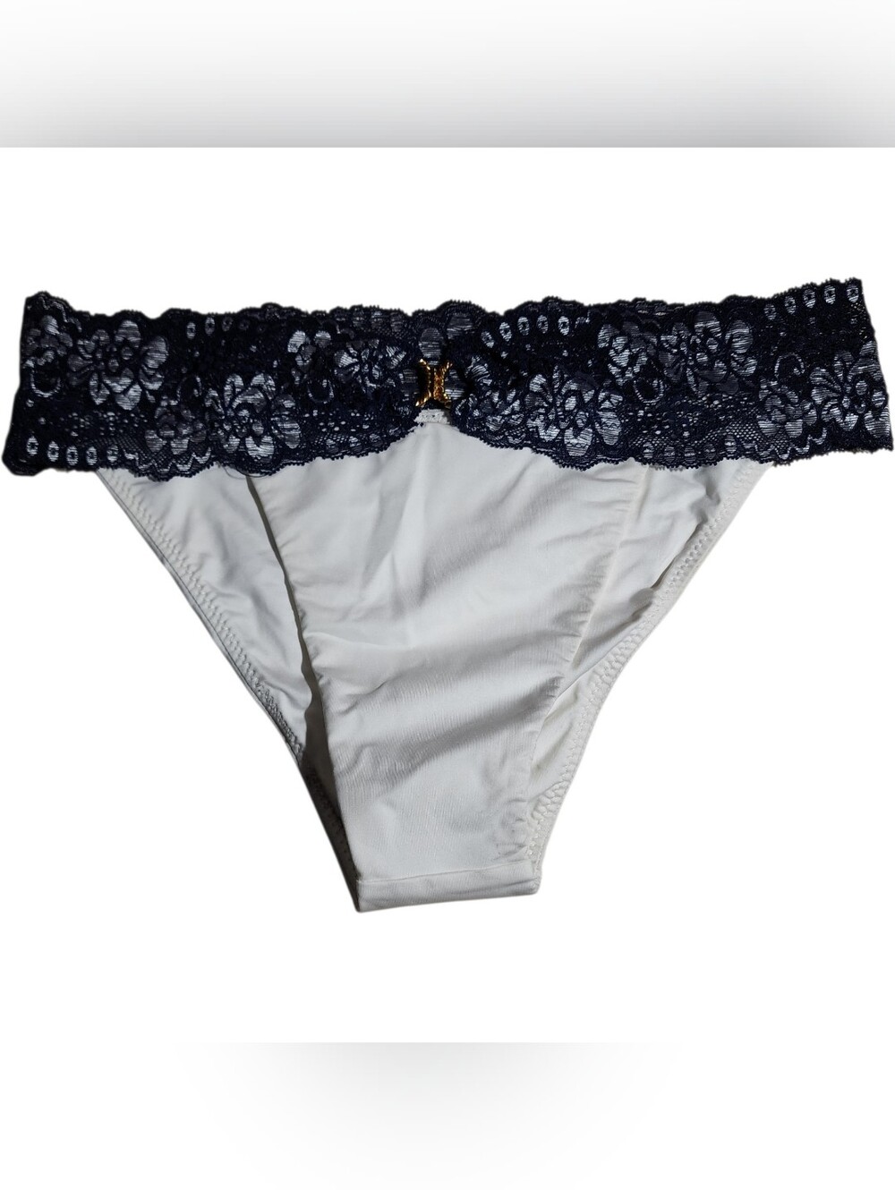 Beach Bunny White Bikini Bottom with Lace Waistband